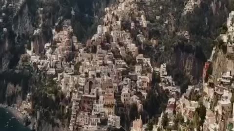 Coastline views of Positano, Italy