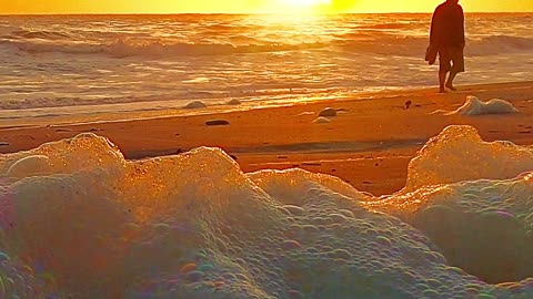 Sunset walk on the beach on Skeletion Coast travel destination Namibia