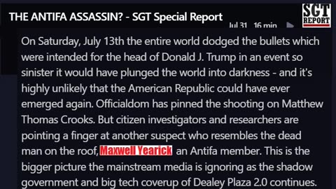 SGT Special Report: Antifa Assassin - Matthew Thomas Crooks was Yearick's Alias on Steam