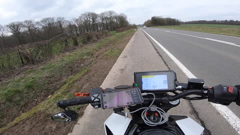 Near Miss as Motorcycles Overtake