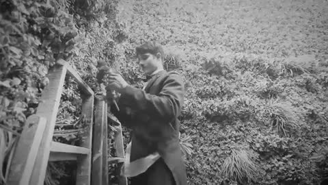 Charlie Chaplin trying to impress a girl and showed many funny acts.