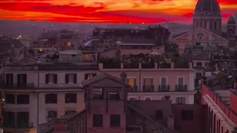 Excellent sunset in Rome.