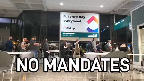 Passenger “No Mandates” is called to the Southwest Airlines ticket counter at the San Diego airport