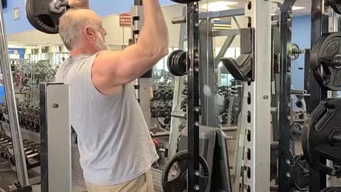 225lb Military Press, Crazy Old Man