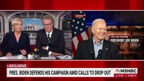 Biden tells Morning Joe he is staying in the race.