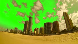 Green Screen Golden Sand Beach