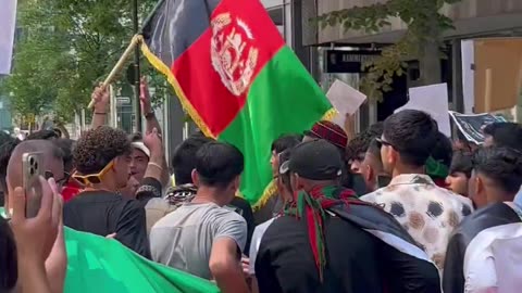 The world's largest Afghan flag was unfurled by Afghan immigrants in