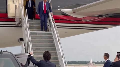 President Donald Trump is wheels down in WISCONSIN!