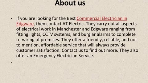 Get The Best Commercial Electrician in Edgware.