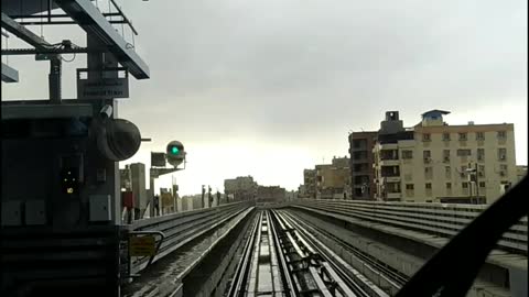 The rain from inside the driving cabin