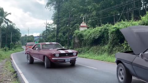 Cars playing volleyball