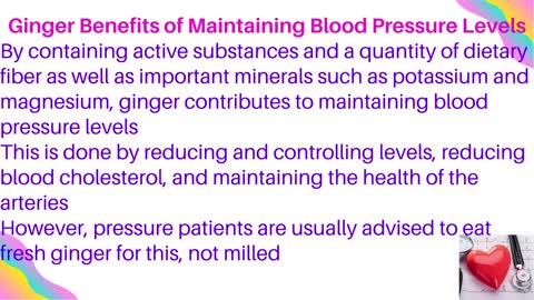 Ginger Benefits of Maintaining Blood Pressure Levels