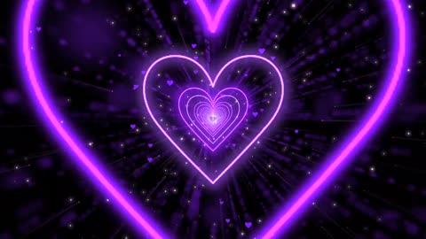 1099. Heart Background💜Love Heart Tunnel Background Video Loop Heart