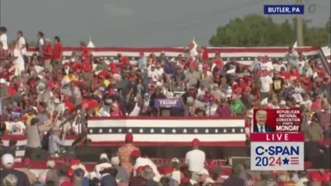 Former President Donald Trump shot at rally.