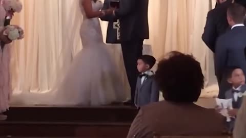 funny kid in wedding