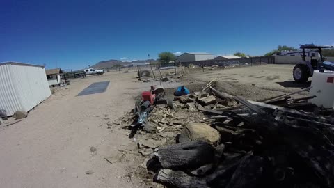 The Small Block Wall is down, the Rail Fence for New Double Gate is cut!!