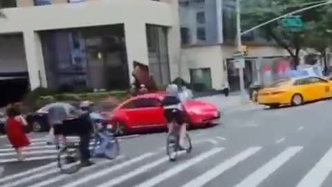 Daring Bicycle Ride Through Downtown Streets