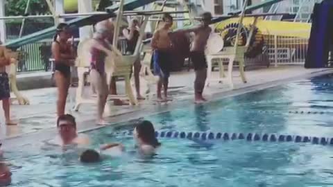 Little girl failed at diving