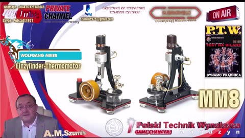 Jednocylindrowy silnik cieplny / Einzylinder-Thermomotor / Single Cylinder Thermal Engine