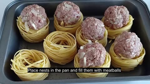 Tagliatelle Pasta Nests with Minced Beef in the Oven | Tasty Dinner Ideas