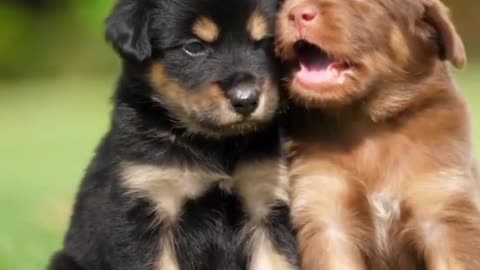 Cute Loving dogs playing