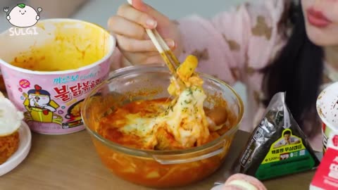 Convenience store! Carbonara Fire noodles, Cheese Tteokbokki, Black bean noodles.|Tasty Kitchen