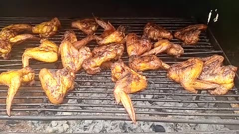 Chicken wings beautifully smoked