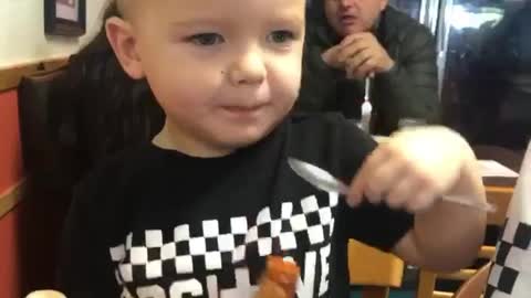 Boy Regrets Spoonful of Hot Sauce