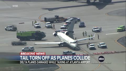 Delta flight tears off plane's tail on Atlanta airport taxiway