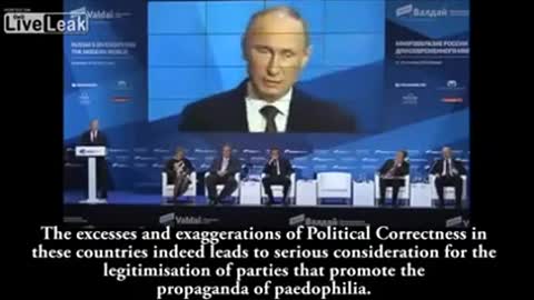 Russian president Putin defends Christian culture, Western values, condemns political correctness.