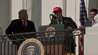 Watch the Moment Trump Hugs Nationals Player Wearing MAGA Hat