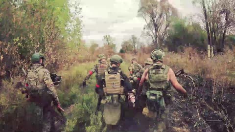 Russian ArBat Special Forces Unit Clears a Ruined Agricultural Building in Borki, Kursk Region