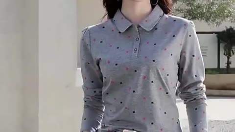 2024 Spring Women Polo Shirts Fashion Printed