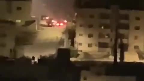 A bomb explosion with a military vehicle in the Jabariat neighborhood in the city