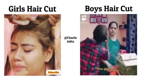 Girls Hair Cut Vs Boys Hair Cut !! Memes #viralmemes #meme