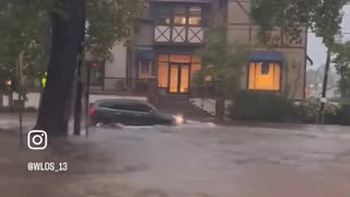 This was last night in Biltmore Village- Asheville, North Carolina. Hurricane Helene