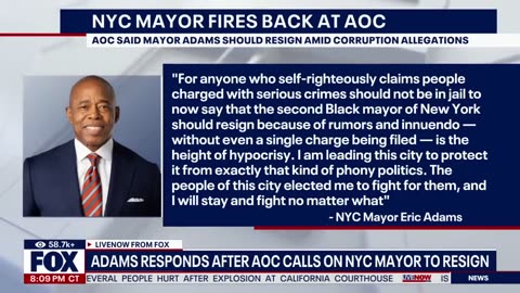 BREAKING: NYC Mayor Eric Adams indicted over corruption probe, per report