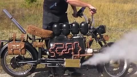 Homemade steam engine motorcycle 🔥