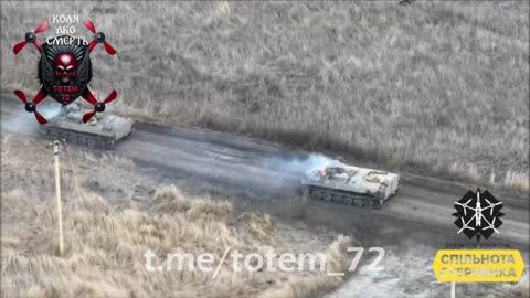 On the Donetsk front, FPV drones are hunting down two "BMPs" with Russian