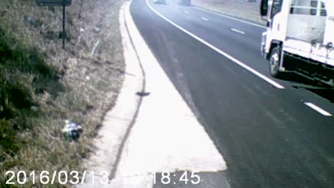 Sparks Fly as Truck Almost Rolls