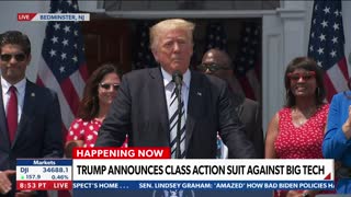 Former President Donald Trump press conference, announcing lawsuit against social media titans