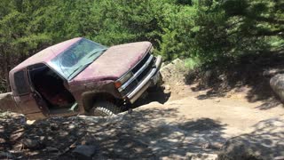 Silverado clearing a ledge Tuttle ORV