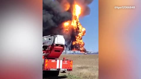 Fire and smoke seen billowing from Rostov oil depot