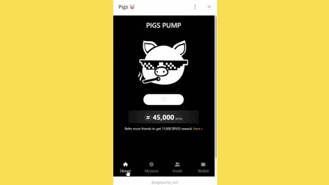 new mining mini app bot telgram pigs pump