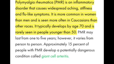 PMR Polymaysalgia rheumatica not sich a rare disease anymore 💉