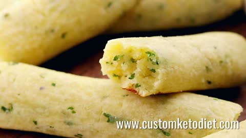 Keto Recipes - Keto Garlic & Herb Breadsticks - Keto Diet