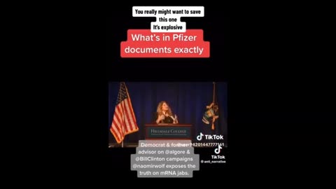 Naomi Wolfe at Hillsdale College truthing about Pfizer..