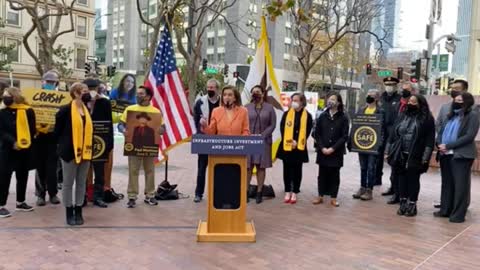 Protester Interrupts Nancy Pelosi in San Francisco: ‘Let’s Go Brandon!’