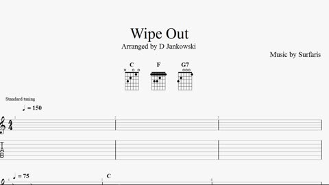 How to play to Wipe Out on the guitar