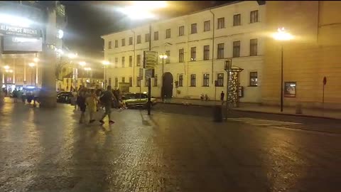 Night view in Prague streets